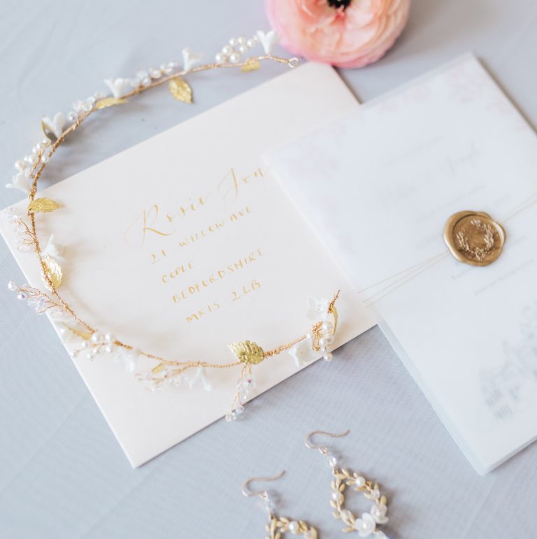 ‘Valentina’ gold bridal hair vine - Rachel Sokhal Bridal Accessories
